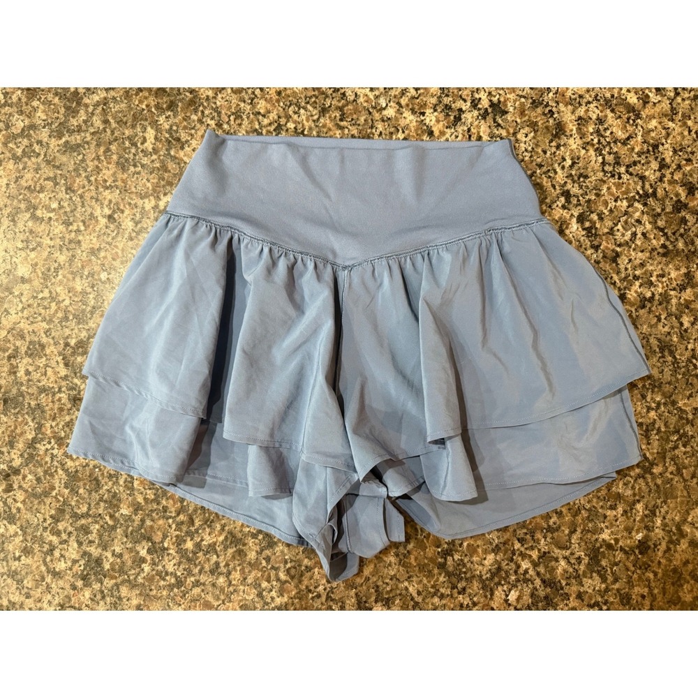 OFFLINE by Aerie Blue Real Good Tiered Pleated Athletic Skort Medium